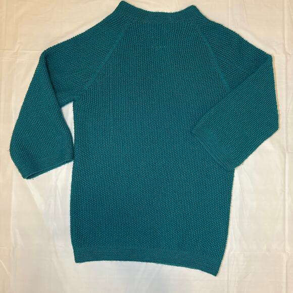 American vintage OOAK Hand knit over sized green belted cardigan size medium - Picture 10 of 14